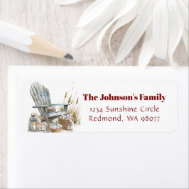 Etiqueta Cadeira de madeira com endereço de ovos de Páscoa