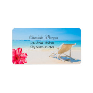 Etiqueta Cadeira de praia tropical, Sand Hibiscus