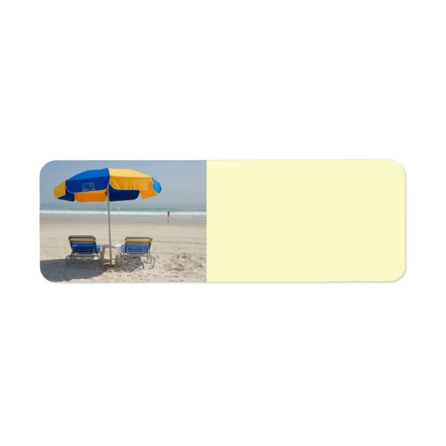 Etiqueta cadeiras de praia vazias (Frente)