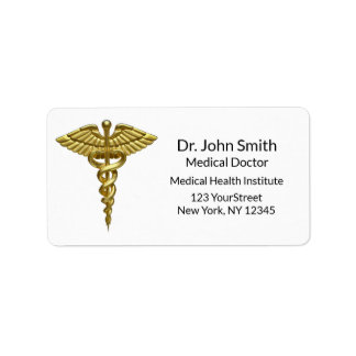 Etiqueta Caduco Dourado Médico do Precioso Profissional
