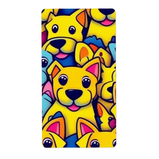 Etiqueta Cães amarelos, cães felizes (Frente)