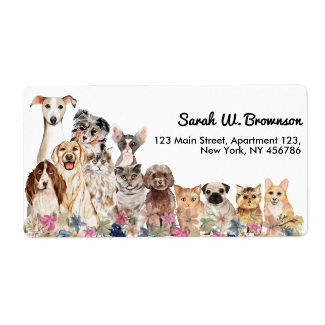 Etiqueta Cães Brancos, Animais De Companhia (Frente)