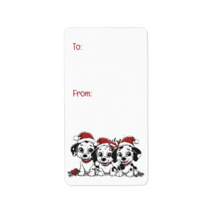 Etiqueta Cães Dalmacianos de Natal