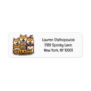 Etiqueta Cães Shiba Inu Halloween