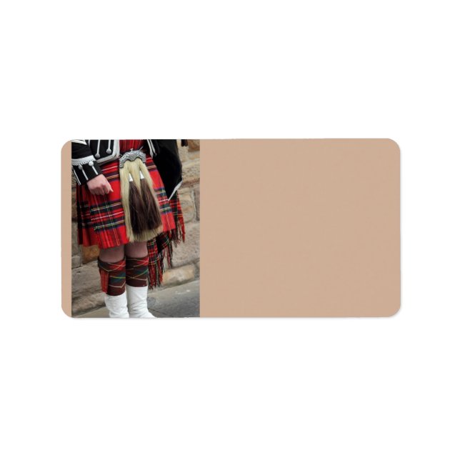 Etiqueta Café escocês fechado, presente escocês tradicional (Frente)