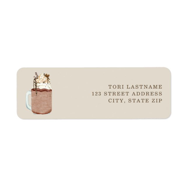 Etiqueta Café Gelado Brew Mason Jar Um Bebê Está Comendo (Frente)