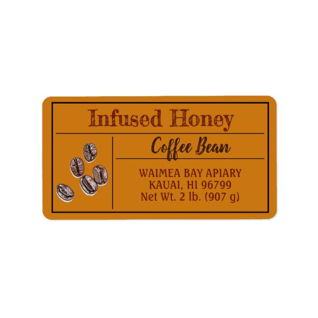 Etiqueta Café Mel-escuro âmbar (Frente)