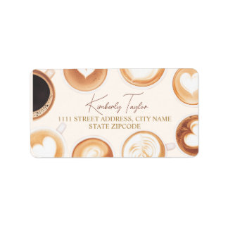 Etiqueta Cafés com Amor Mistura Perfeita Xícaras de Café