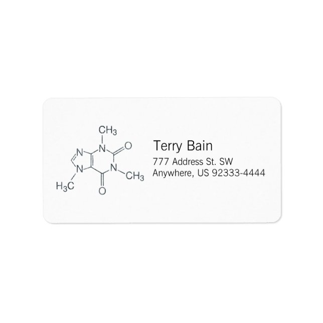 Etiqueta Caffeine Molecule para Amantes de Café (Frente)