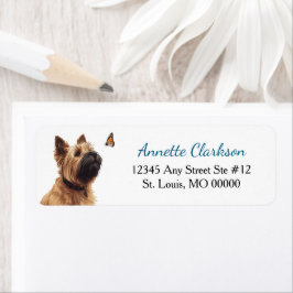 Etiqueta Cairn Terrier Cachorro Borboleta Maravilha