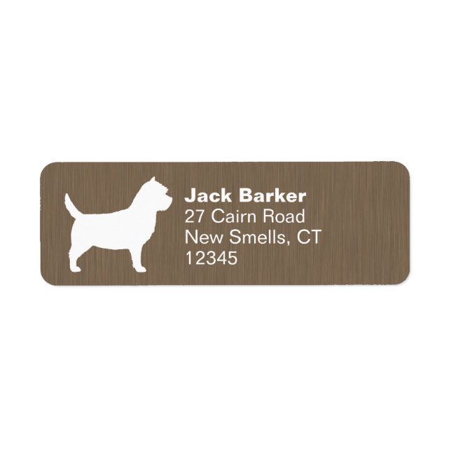 Etiqueta Cairn Terrier Dog Breed Silhouette Return Endereço (Frente)