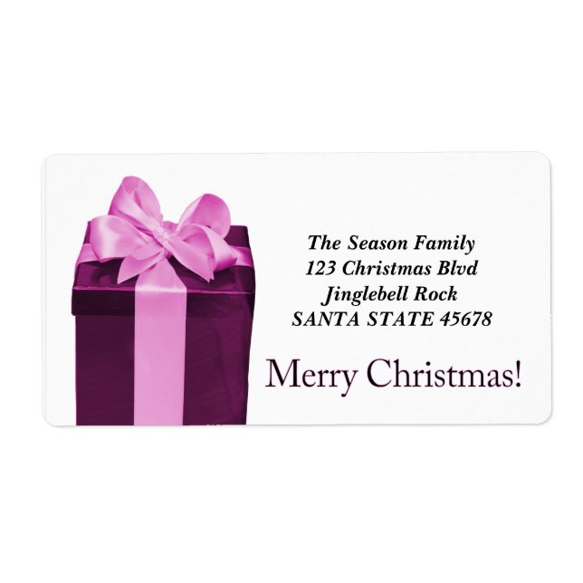 Etiqueta Caixa de presentes Merry Christmas address label (Frente)