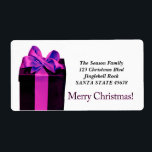 Etiqueta Caixa de presentes Merry Christmas address label<br><div class="desc">Adicione um detalhe especial às suas cartas de feriado! Muitos rótulos diferentes disponíveis,  então escolha o design e o texto que você quiser. Navegue na loja ou procure "portosabbianatalelabel".</div>