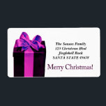 Etiqueta Caixa de presentes Merry Christmas address label<br><div class="desc">Adicione um detalhe especial às suas cartas de feriado! Muitos rótulos diferentes disponíveis,  então escolha o design e o texto que você quiser. Navegue na loja ou procure "portosabbianatalelabel".</div>