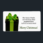 Etiqueta Caixa de presentes Merry Christmas address label<br><div class="desc">Adicione um detalhe especial às suas cartas de feriado! Muitos rótulos diferentes disponíveis,  então escolha o design e o texto que você quiser. Navegue na loja ou procure "portosabbianatalelabel".</div>
