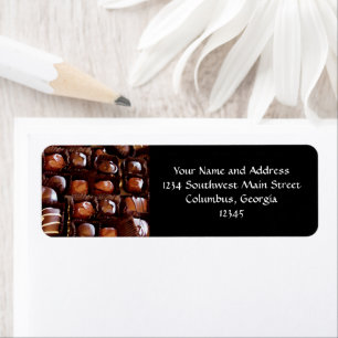 Etiqueta Caixa dos chocolates, doces de chocolate