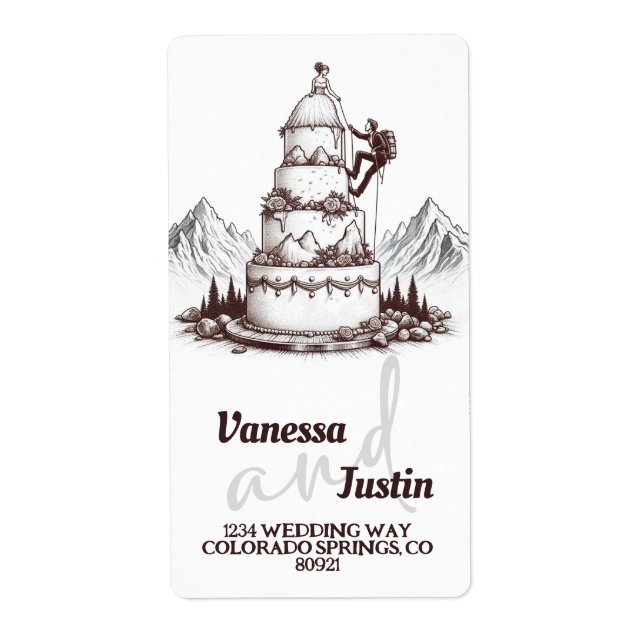 Etiqueta Cake Climbers Wedding (Frente)