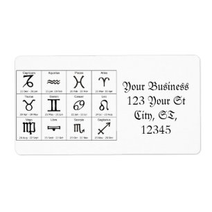 Etiqueta Calendário de Astrologia de Sinal Sun Zodiac Thund