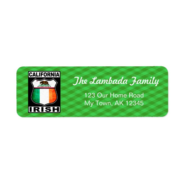Etiqueta California Irish Address Labels (Frente)