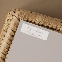 Etiqueta Caligrafia Elegante Brown & Cream Return Address