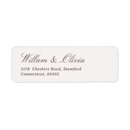 Etiqueta Caligrafia Elegante Creme e Marrom Casamento
