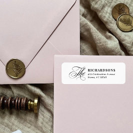 Etiqueta Caligrafia Elegante Endereço de Devolução de Casam