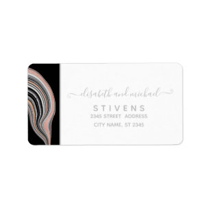 Etiqueta Caligrafia rosa dourada de árgula