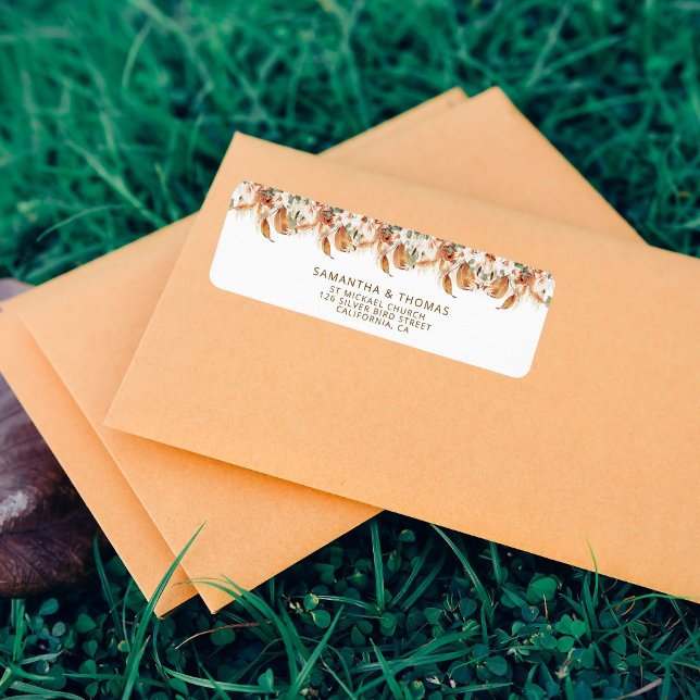 Etiqueta Caligrafia Rústica e Elegante Casamento Boho-Chic (Criador carregado)