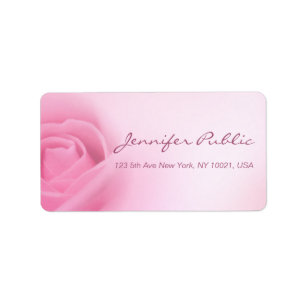 Etiqueta Caligrafia Script Modelo Moderno Rosa Rosa Chic