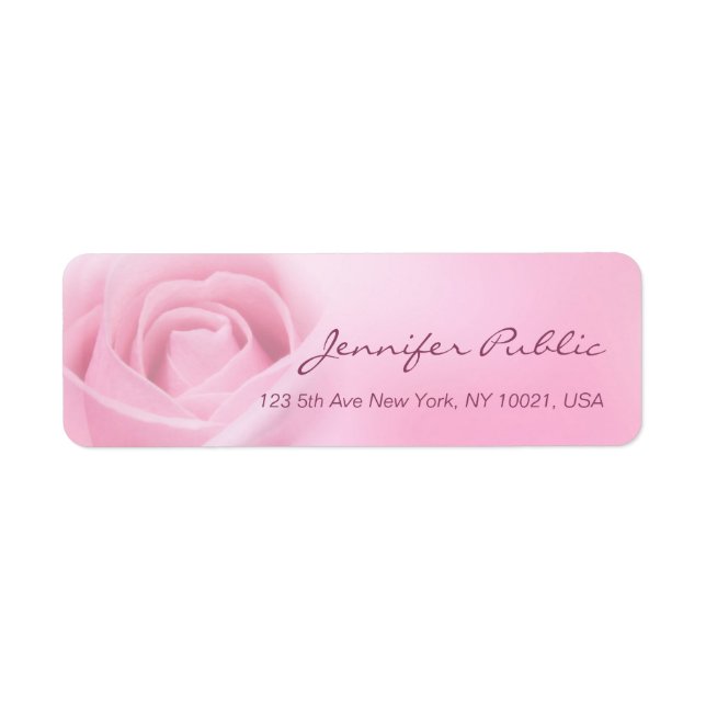 Etiqueta Caligrafia Script Moderno Rosa Rosa Modelo Chic (Frente)