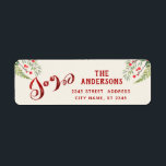 Etiqueta Caligrafia vermelha alegria verde sagrado<br><div class="desc">Vintage Red Calliografia,  design de alegria. Composição sofisticada e artística de cores. Uma obra de arte gráfica moderna e única feita para você. Você pode personalizar este produto adicionando seu próprio apelido ou monograma ou alterar texto. Presentes perfeitos para amantes de designs únicos.</div>