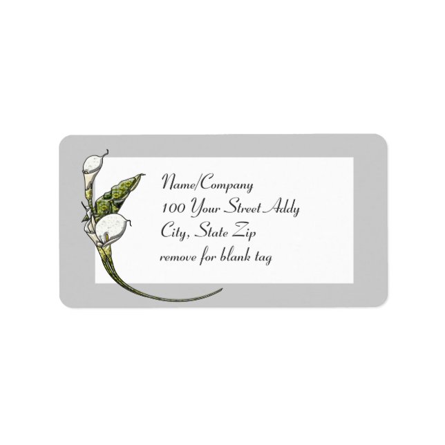 Etiqueta Calla Lily (Frente)