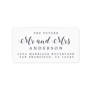 Etiqueta Calligraphy Future Sr. Wedding Return Endereço