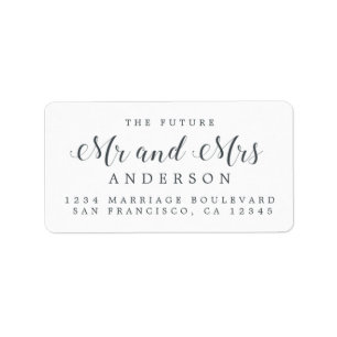 Etiqueta Calligraphy Future Sr. Wedding Return Endereço