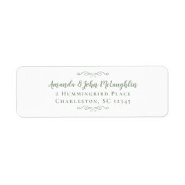 Etiqueta Calliografia Sage Green Wedments Return Address