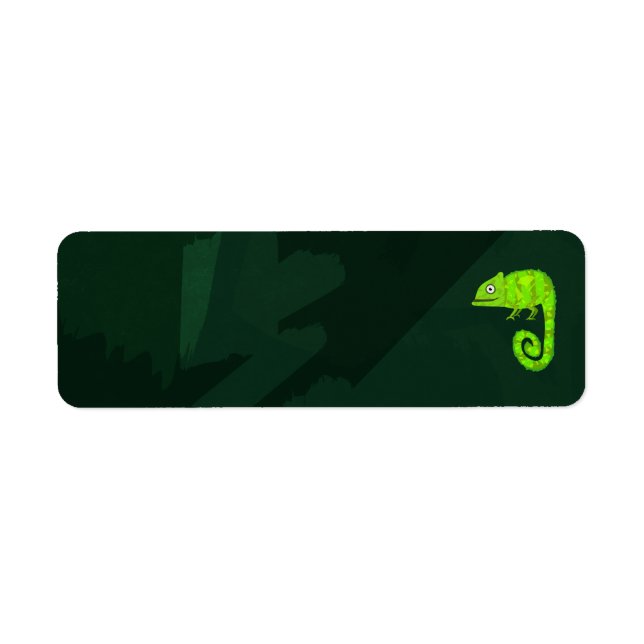 Etiqueta Camaleão bonito verde (Frente)