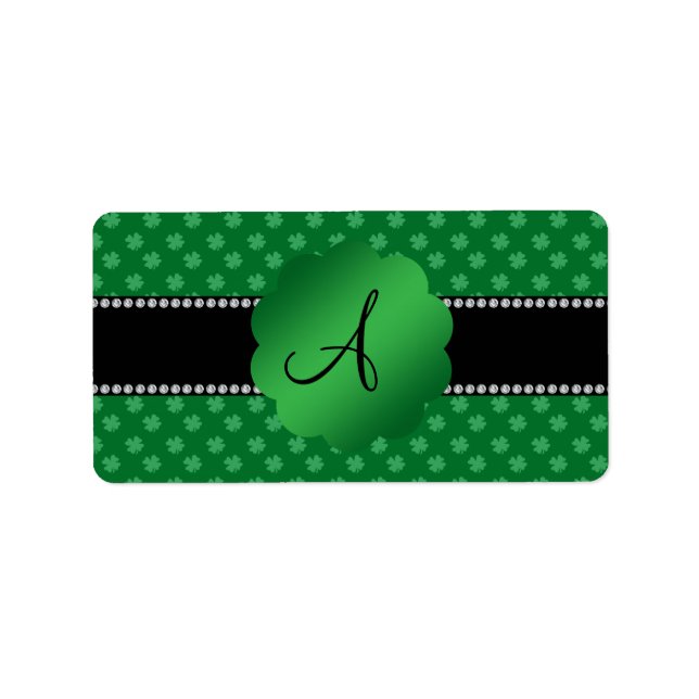 Etiqueta Camarões verdes monogramas (Frente)