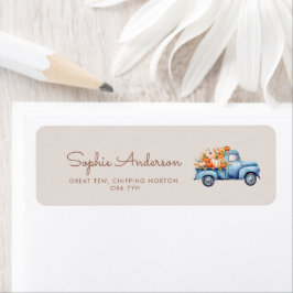 Etiqueta Caminhão Chá de fraldas Azul Pumpkin