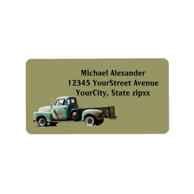 Etiqueta Caminhão Verde Antigo (Frente)
