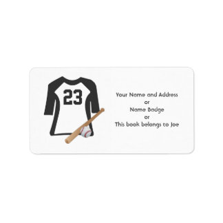 Etiqueta Camisa de beisebol com rótulos de Bat e Ball Avery