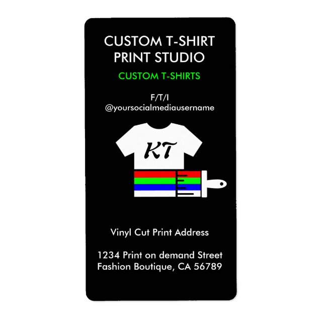 Etiqueta Camisa de Roupas Camisa Pó Vinyl (Frente)