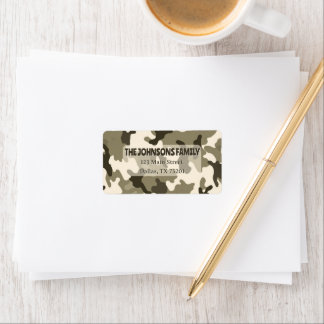 Etiqueta Camo Earthy Brown & Tan Return Address Label