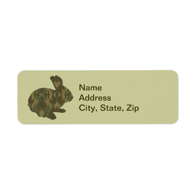 Etiqueta Camouflage Silhouette Easter Bunny Address Labels (Frente)