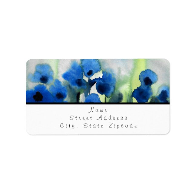Etiqueta Campo Azul de Flores (Frente)