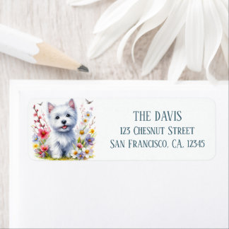 Etiqueta Campo de Primavera de Aquarela das Flores -