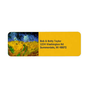 Etiqueta Campo de trigo de Vincent van Gogh com corvos
