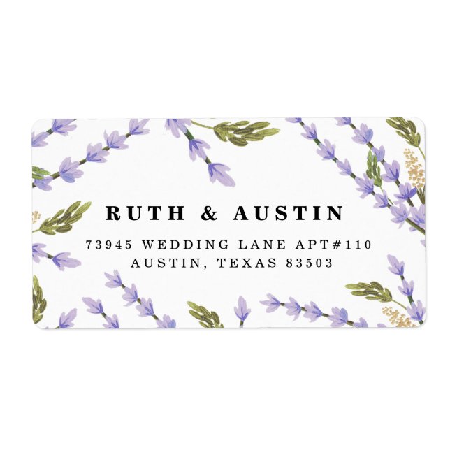 Etiqueta Campos de lavanda (Frente)