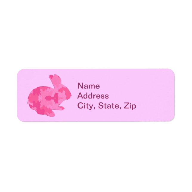 Etiqueta Camuflagem rosa Silhouette Bunny Address Labels (Frente)