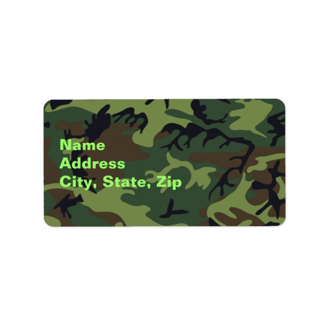 Etiqueta Camuflagem Verde Militar (Frente)