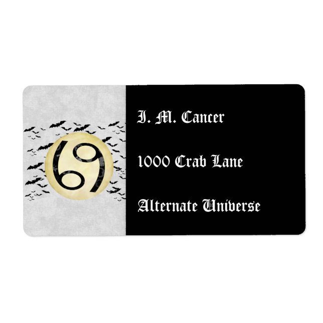 Etiqueta Cancer Bat Moon (Frente)